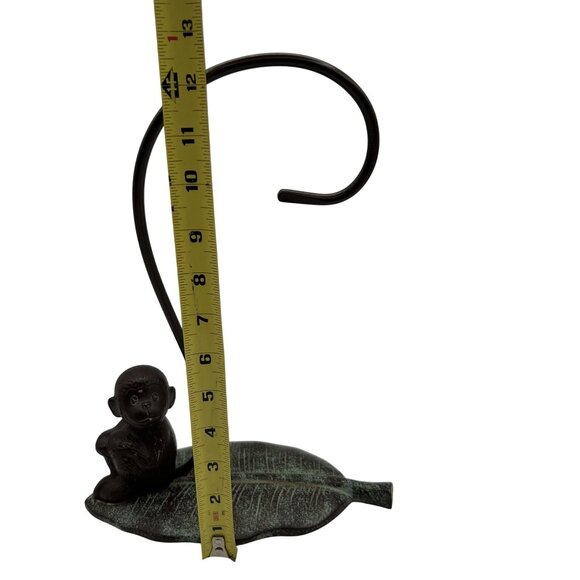Cast Iron Monkey Leaf Banana Grape Holder Tail Hanging Hook Tropical Tiki Bar - Picture 3 of 9